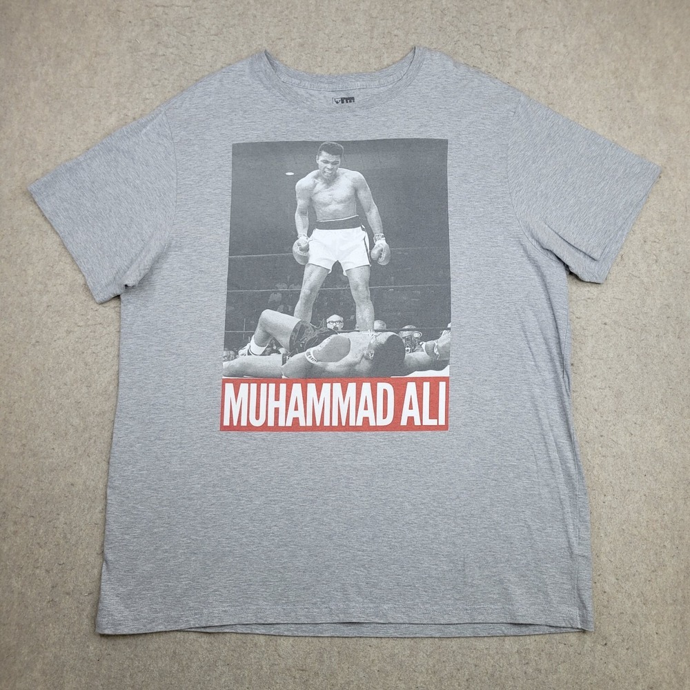 Muhammed Ali T‎ Shirt Mens 2XL Gray Short Sleeve Crew Neck Graphic Print